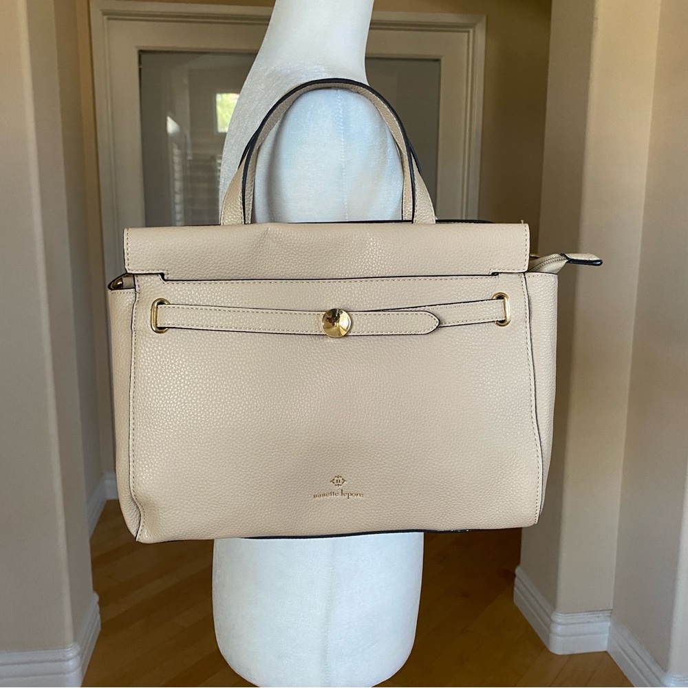 Nanette Lepore Cream Satchel with Structured Elegance